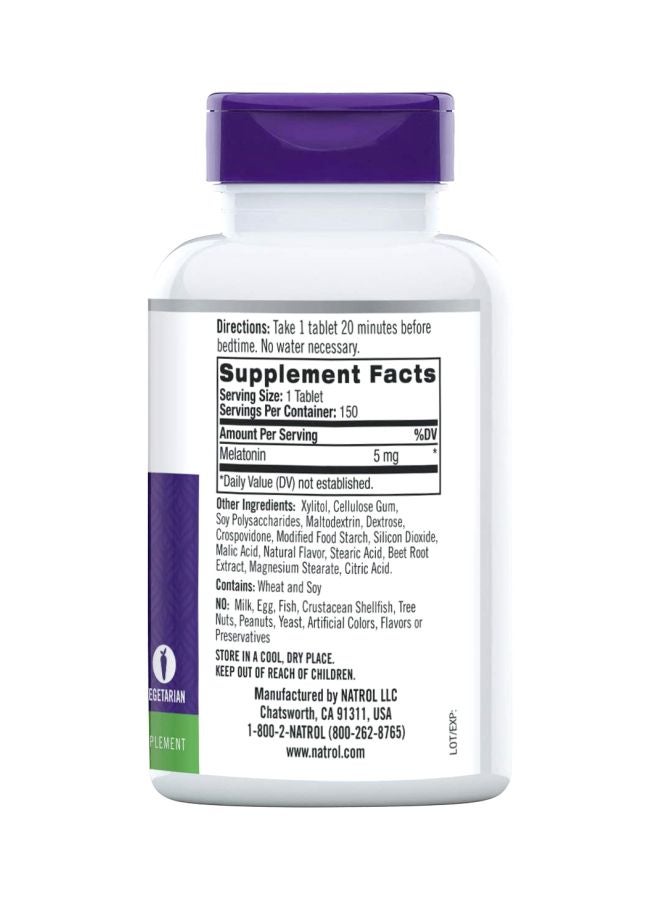 Natrol Strawberry Flavoured Melatonin Dietary Supplement - 150 Tablets - Image 3